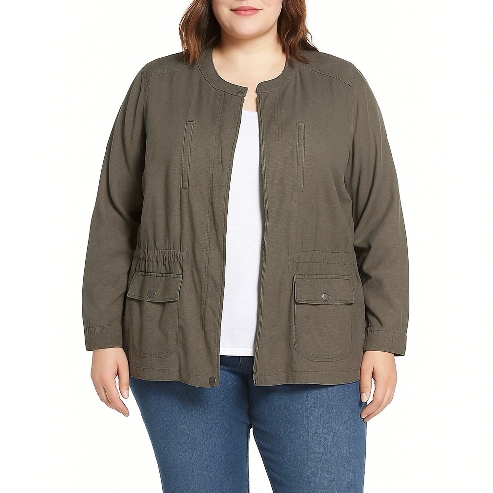 Séjour Utility Jacket Olive Green Women’s Plus Size 20W